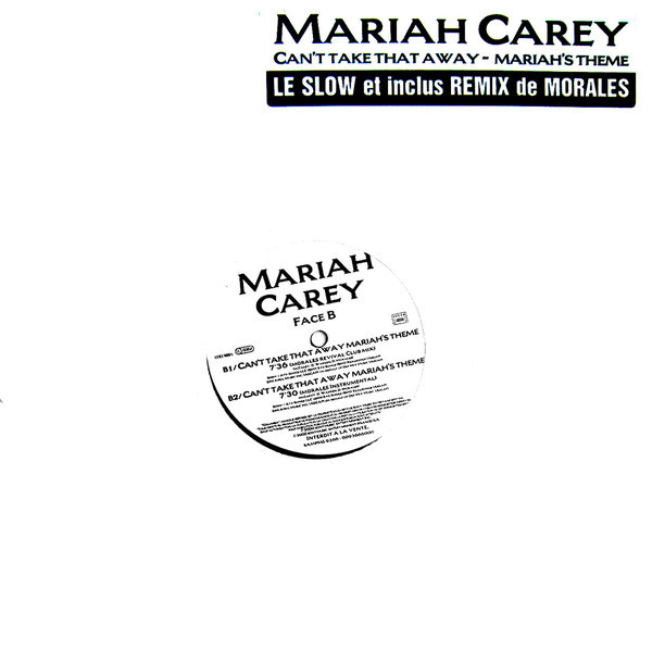 CAN'T TAKE  THAT AWAY MAXI 45T SAMPLER FRANCE /  MARIAH CAREY - CD - RECORDS -  BOUTIQUE VINYLES