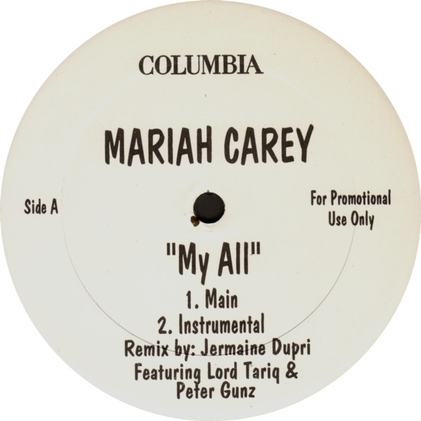 MY ALL MAXI 45T SAMPLER USA  /  MARIAH CAREY - CD - DISQUES - RECORDS -  BOUTIQUE VINYLES