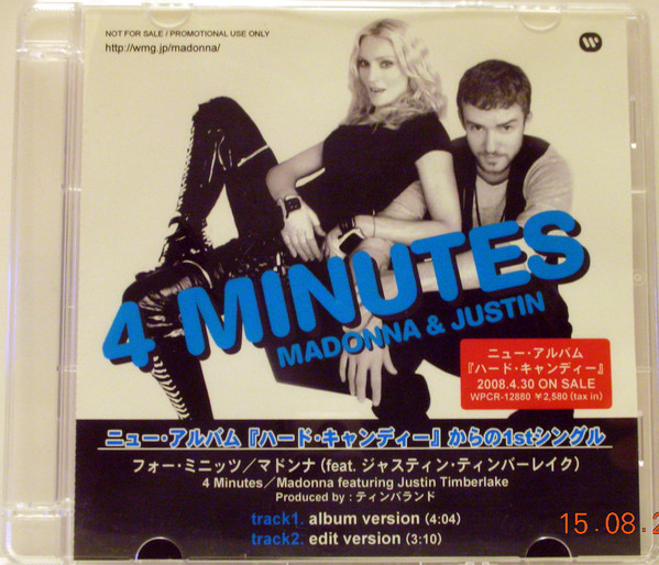 4 MINUTES CD SAMPLER JAPON 1 / MADONNA - CD - DISQUES - RECORDS -  BOUTIQUE VINYLES
