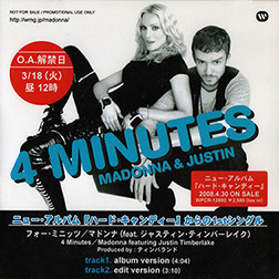 4 MINUTES CD SAMPLER JAPON 2 / MADONNA-CD-DISQUES-RECORDS-BOUTIQUE VINYLES-SHOP-COLLECTORS