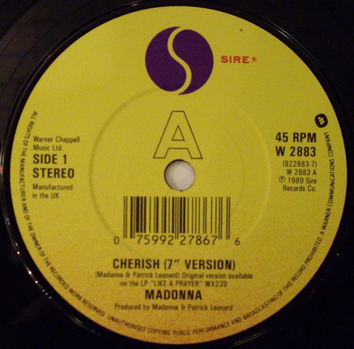 CHERISH   45T UK /  MADONNA-CD-DISQUES-RECORDS-BOUTIQUE VINYLES-SHOP-COLLECTORS-