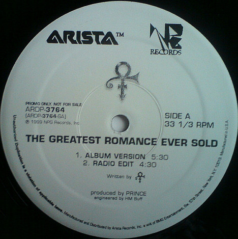 THE GREATEST ROMANCE  MAXI 45T SAMPLER USA / PRINCE-CD-DISQUES-RECORDS-BOUTIQUE VINYLES-RECORDS