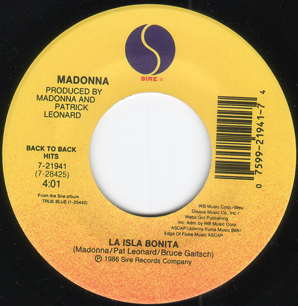 LA ISLA BONITA  45T USA MADONNA-CD-DISQUES-RECORDS-BOUTIQUE VINYLES-SHOP-COLLECTORS