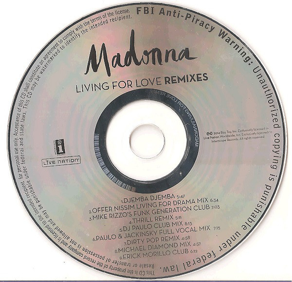 LIVING FOR LOVE CD SAMPLER USA / MADONNA-CD-DISQUES-RECORDS-VINYLES-BOUTIQUE-SHOP-STORE-