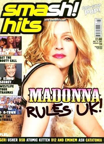 SMASH HITS MAGAZINE 2001 UK    MADONNA-CD-DISQUES-RECORDS-BOUTIQUE VINYLES-SHOP-STORE-LPS-VINYLS