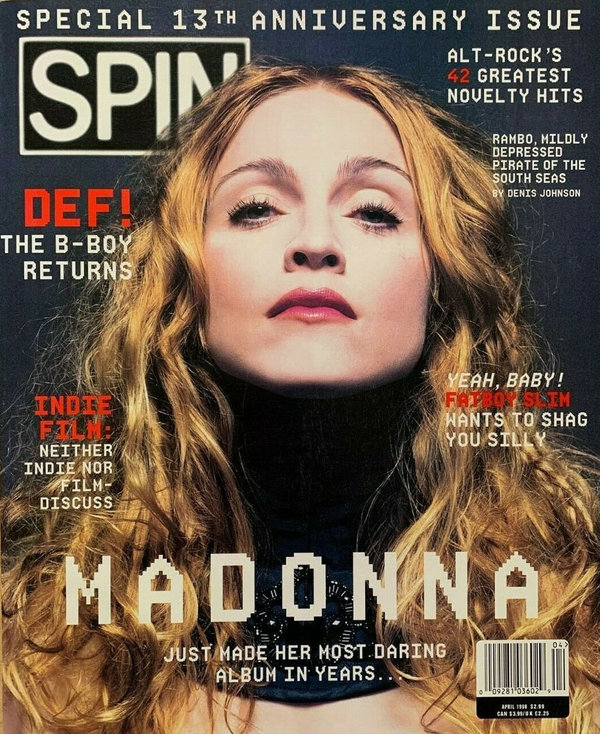 SPIN MAGAZINE 1998 USA  MADONNA-CD-DISQUES-RECORDS-BOUTIQUE VINYLES-SHOP-STORE-LPS-VINYLS-DISQUE