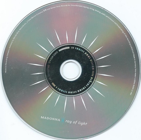 RAY OF LIGHT CD ALLEMAGNE/ MADONNA-DISQUES-RECORDS-BOUTIQUE VINYLES-SHOP-STORE-LPS-VINYLS