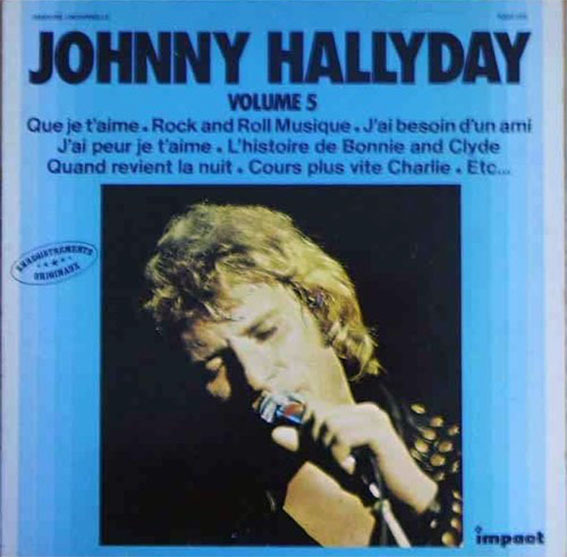 VOLUME 5 33T FRANCE  JOHNNY HALLYDAY-CD-DISQUES-RECORDS-BOUTIQUE VINYLES-RECORDS