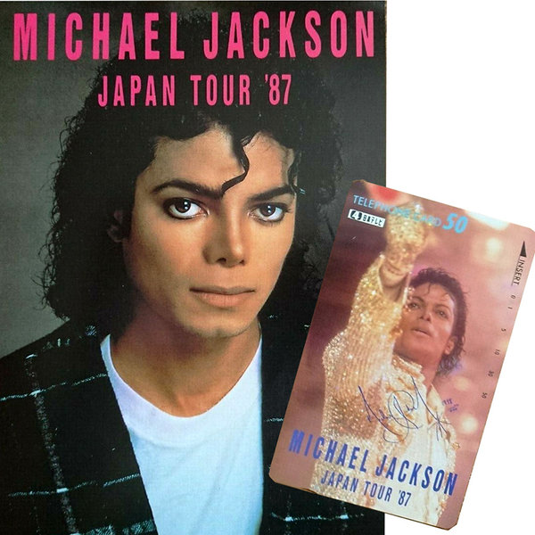 CARTE + FOURREAU JAPON  TOUR 87 / MICHAEL JACKSON-CD-DISQUES-RECORDS-VINYLES-STORE-BOUTIQUE